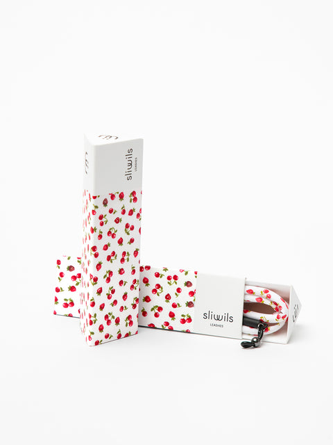 cordón para gafas estampado fresas y cerezas