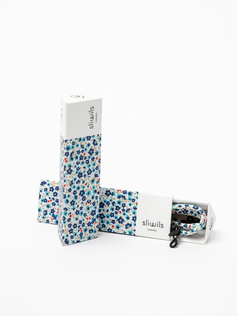 cordón para gafas estampados con flores azules