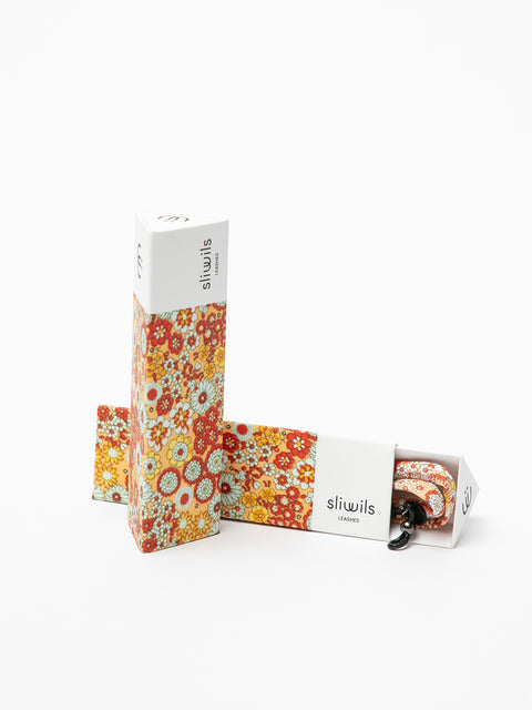 cordón para gafas estampado con flores naranjas