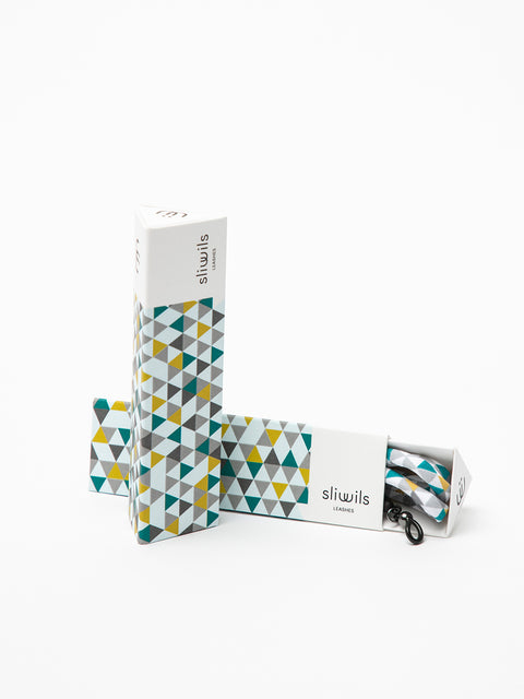 cordón para gafas estampado con triángulos de varios colores