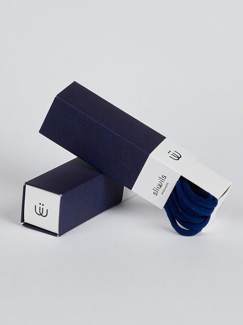 Cordones azul marino en antelina para bambas