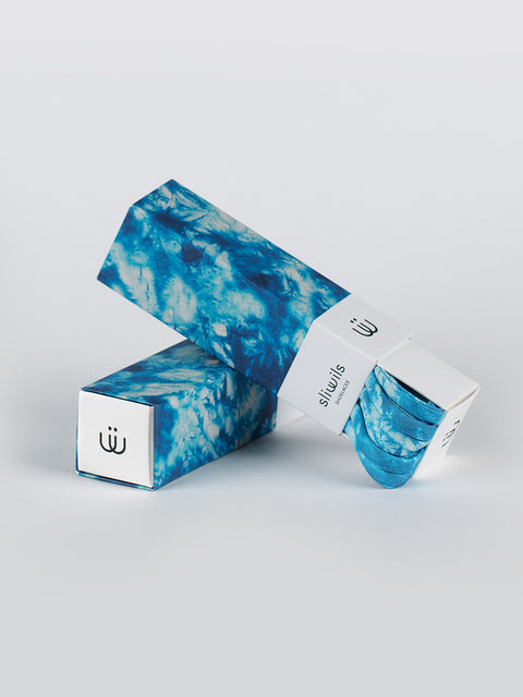 Cordones tie dye azules para zapatillas