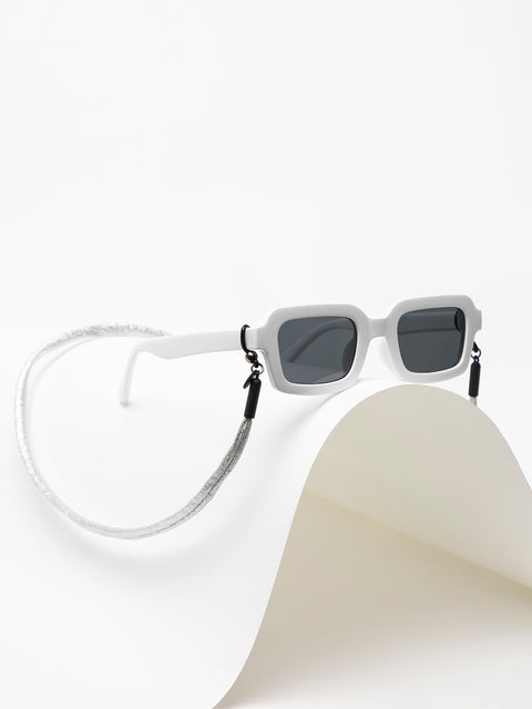 cordón para gafas de sol plateado brillante
