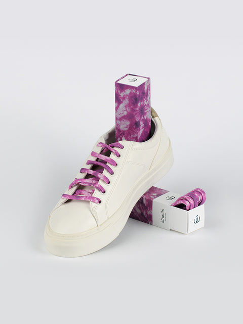 Zapatillas con cordones morados tie dye