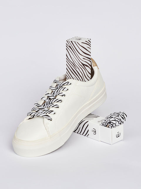 Cordones con estampado de zebra para zapatillas converse, nike, vans y adidas